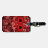 Étiquette À Bagage Amusant Emoticon framboise (Devant horizontal)