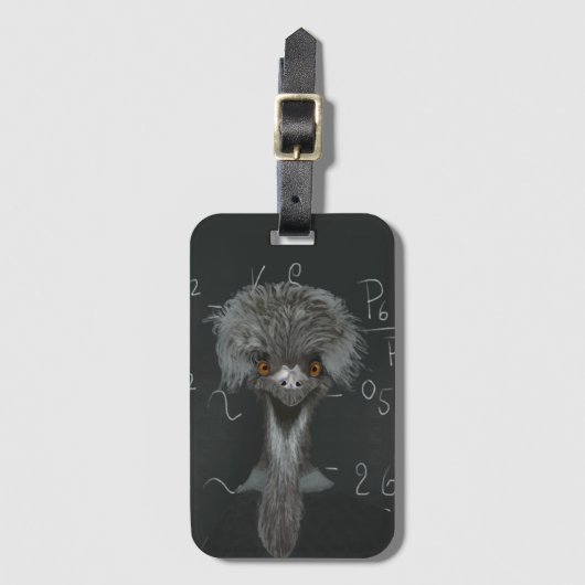 Étiquette À Bagage Amusant Emu Einstein (Devant Vertical)