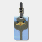 Étiquette À Bagage Amusant Ostrich George Et Mignonne Ladybug (Devant Vertical)