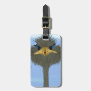 Étiquette À Bagage Amusant Ostrich George Et Mignonne Ladybug