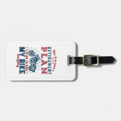 Étiquette À Bagage Amusant Retraité Vélo Plan de Retraite Voyage Mon (Devant horizontal)