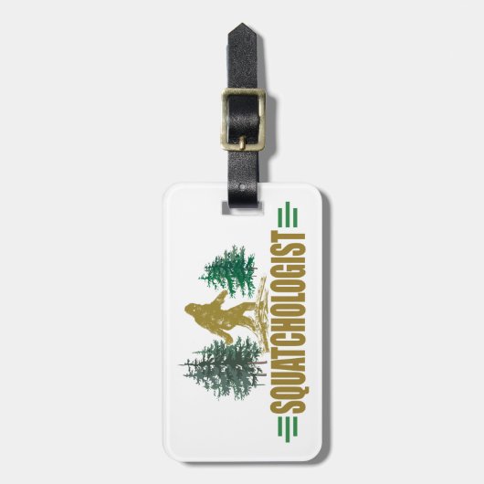 Étiquette À Bagage Amusant Sasquatch, Squatchin, Squatching, Believer (Devant Vertical)