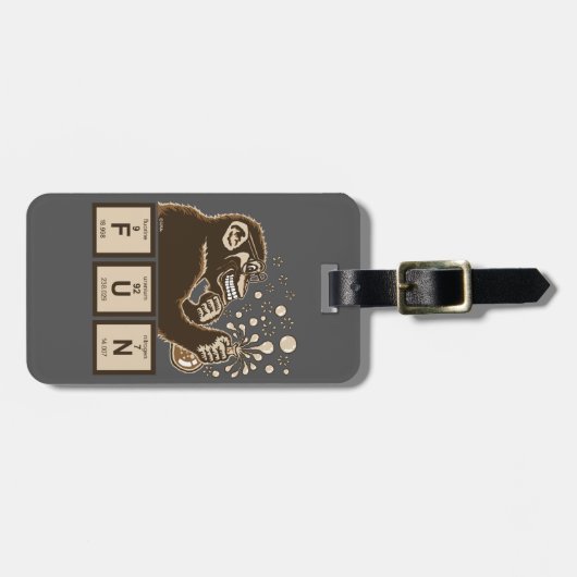 Étiquette À Bagage Amusement découvert par singe de chimie (Devant horizontal)