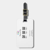 Étiquette À Bagage Analyser pour payer le logo de l'entreprise Q R co (Devant Vertical)