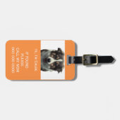 Étiquette À Bagage Analyser si le code QR est perdu nom de téléphone  (Devant horizontal)