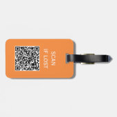 Étiquette À Bagage Analyser si le code QR est perdu nom de téléphone  (Dos horizontal)