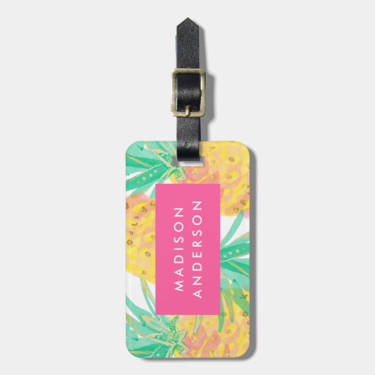 Étiquette À Bagage Ananas (Devant Vertical)