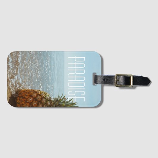 Étiquette À Bagage Ananas (Devant Horizontal)