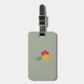 Étiquette À Bagage Ananas avec la fleur (Devant Vertical)