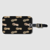 Étiquette À Bagage Ananas en verre d'or (Devant Horizontal)