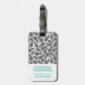 Étiquette À Bagage Ananas faits sur commande de monochrome de photo (Dos Vertical)