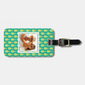 Étiquette À Bagage Ananas faits sur commande de pastel de photo (Devant horizontal)