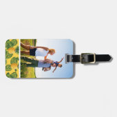 Étiquette À Bagage Ananas faits sur commande de photo et feuille (Devant horizontal)