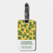 Étiquette À Bagage Ananas faits sur commande de photo et feuille (Dos Vertical)