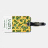 Étiquette À Bagage Ananas faits sur commande de photo et feuille (Dos horizontal)