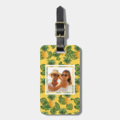 Étiquette À Bagage Ananas faits sur commande de photo et feuille (Devant Vertical)