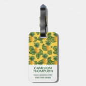 Étiquette À Bagage Ananas faits sur commande de photo et feuille (Dos Vertical)