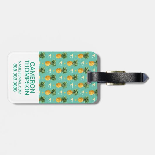 Étiquette À Bagage Ananas faits sur commande de photo sur le motif (Dos horizontal)