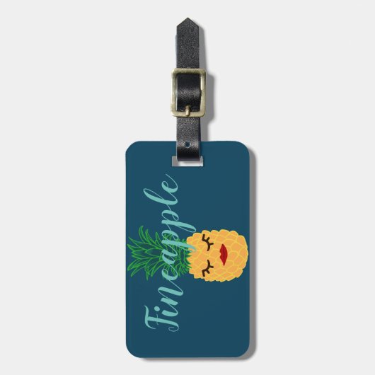 Étiquette À Bagage Ananas fin mignonne (Devant Vertical)