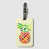 Étiquette À Bagage Ananas funky (Devant Vertical)
