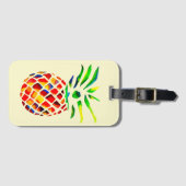 Étiquette À Bagage Ananas funky (Devant Horizontal)