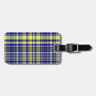 Étiquette À Bagage Ananas Marine Bleu Blanc Preppy Madras Plaid