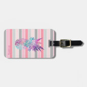 Étiquette À Bagage Ananas mignonne, Grilles (Devant horizontal)