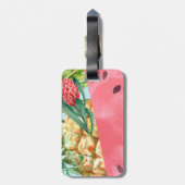 Étiquette À Bagage Ananas Pastèque Hibiscus Feuilles de Palmier Cool (Dos Vertical)