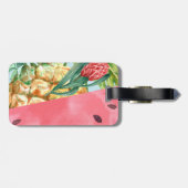 Étiquette À Bagage Ananas Pastèque Hibiscus Feuilles de Palmier Cool (Dos horizontal)