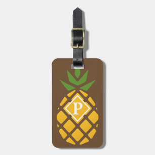 Étiquette À Bagage Ananas personnalisé   Brown modifiable