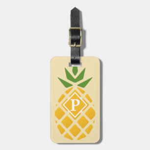 Étiquette À Bagage Ananas personnalisé Jaune modifiable