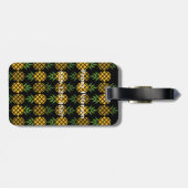 Étiquette À Bagage Ananas personnalisé | Noir modifiable (Dos horizontal)