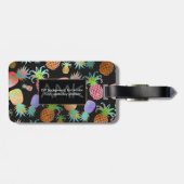 Étiquette À Bagage Ananas PixDezines Aloha (Dos horizontal)