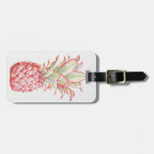 Étiquette À Bagage Ananas | rose tropical (Devant horizontal)