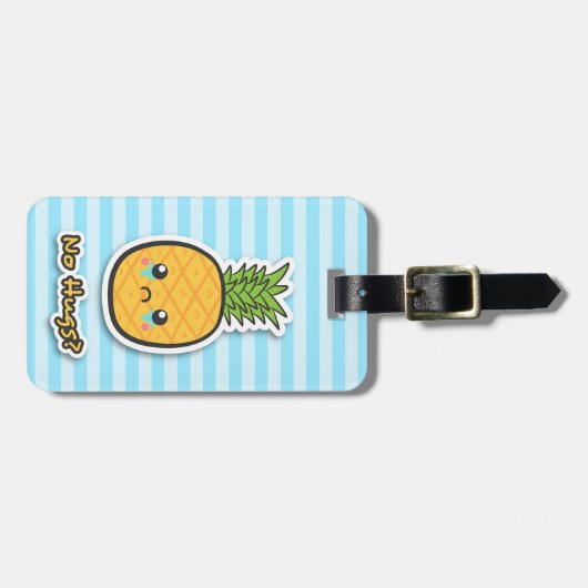Étiquette À Bagage Ananas triste qui n'obtient aucune étreinte (Devant horizontal)