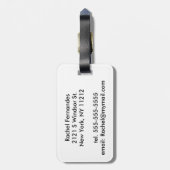 Étiquette À Bagage Ananas tropical drôle avec la moustache (Dos Vertical)