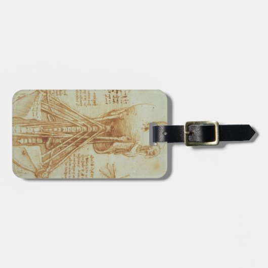 Étiquette À Bagage Anatomie de Leonardo DA Vinci- du cou (Devant horizontal)