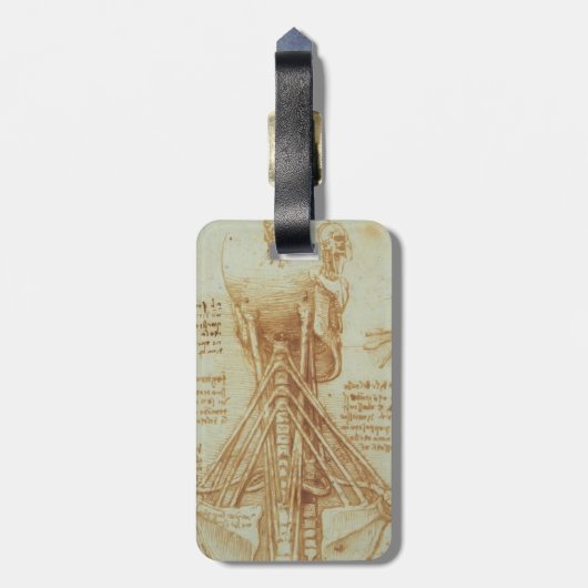 Étiquette À Bagage Anatomie de Leonardo DA Vinci- du cou (Dos Vertical)