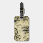 Étiquette À Bagage Anatomie humaine vintage (Devant Vertical)