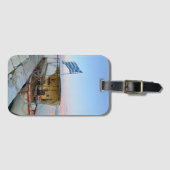 Étiquette À Bagage Ancien bateau de pêche drapeau grec Zakynthos Grèc (Devant Horizontal)