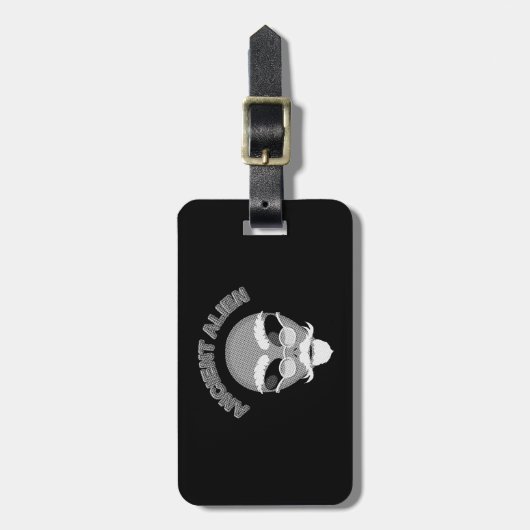 Étiquette À Bagage Ancien journal en chef Alien (Devant Vertical)