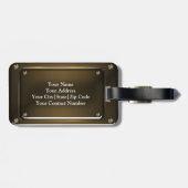 Étiquette À Bagage Ancien numéro de bagage en bronze (simulé) (Dos horizontal)