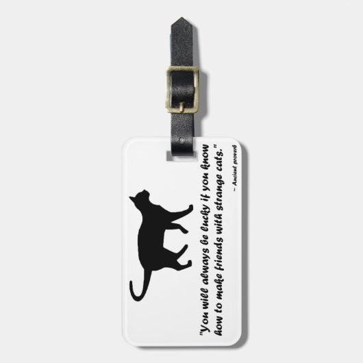 Étiquette À Bagage Ancien proverbe de chat (Devant Vertical)