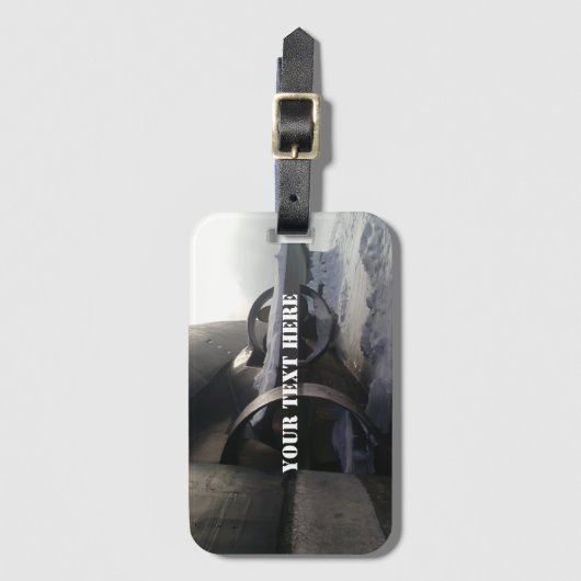 Étiquette À Bagage Ancien sous-marin (Devant Vertical)