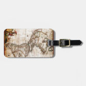 Étiquette À Bagage Ancienne carte du continent américain (Devant horizontal)