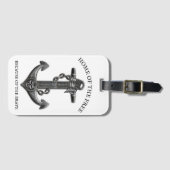 Étiquette À Bagage Ancrage du drapeau américain patriotique pirate na (Devant Horizontal)