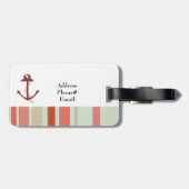 Étiquette À Bagage Ancre avec des rayures marines (Dos horizontal)