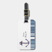 Étiquette À Bagage Ancre bleue (Devant Vertical)