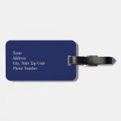 Étiquette À Bagage Ancre d'amour de bleu marine nautique (Dos horizontal)