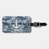Étiquette À Bagage Ancre de marine (Devant horizontal)